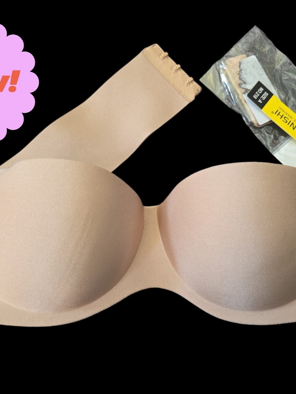 New strapless Manishi Bra women size A color tan